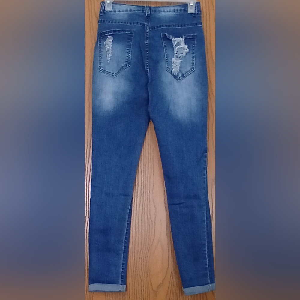 8-017 Distressed Ripped Jeans size S - Picture 4 of 4